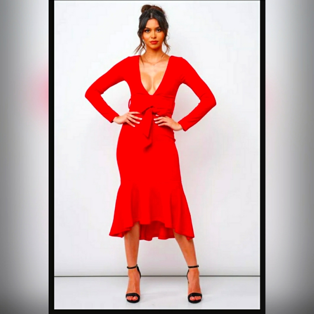 Red beautiful party dress